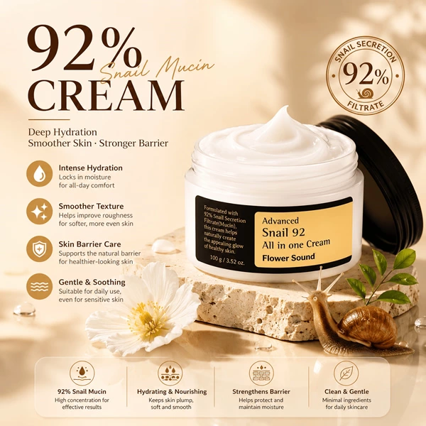 92% Snail Mucin Cream: Deep Hydration, Smoother Skin, Stronger Barrier